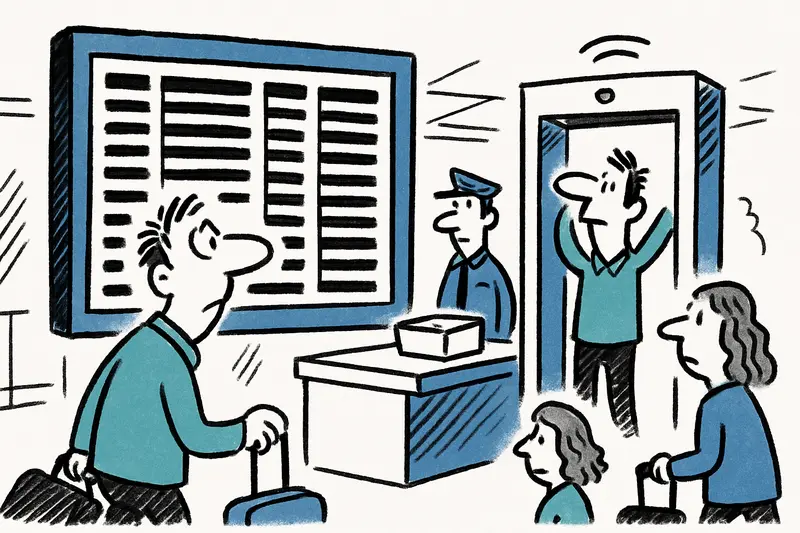 Gran pantalla frente al control de seguridad del aeropuerto de Palma: ¿más información o solo espectáculo?